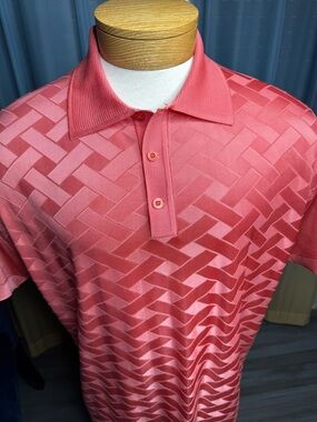 San Lorenzo Men's Coral Patterned Polo